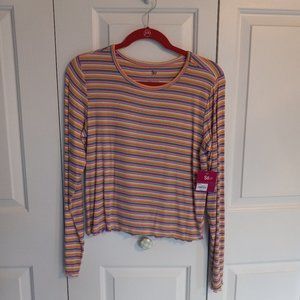 SO striped long sleeve short, Sz L, NWT